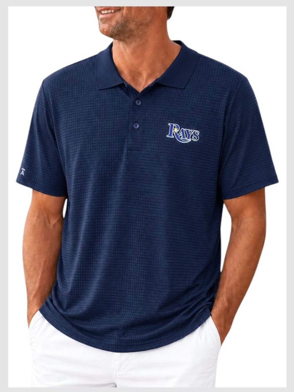Antigua Polo Shirt Navy Blue Tampa Bay Rays Performance Men's Size L
